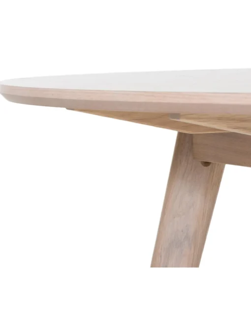 Tavolo Rotondo In Legno Di Quercia Bianco Lavato Yumi O 115 Cm