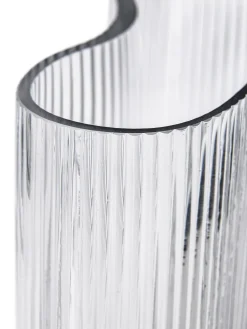 Vaso Di Design In Vetro Soffiato Con Rilievo Scanalato Dawn