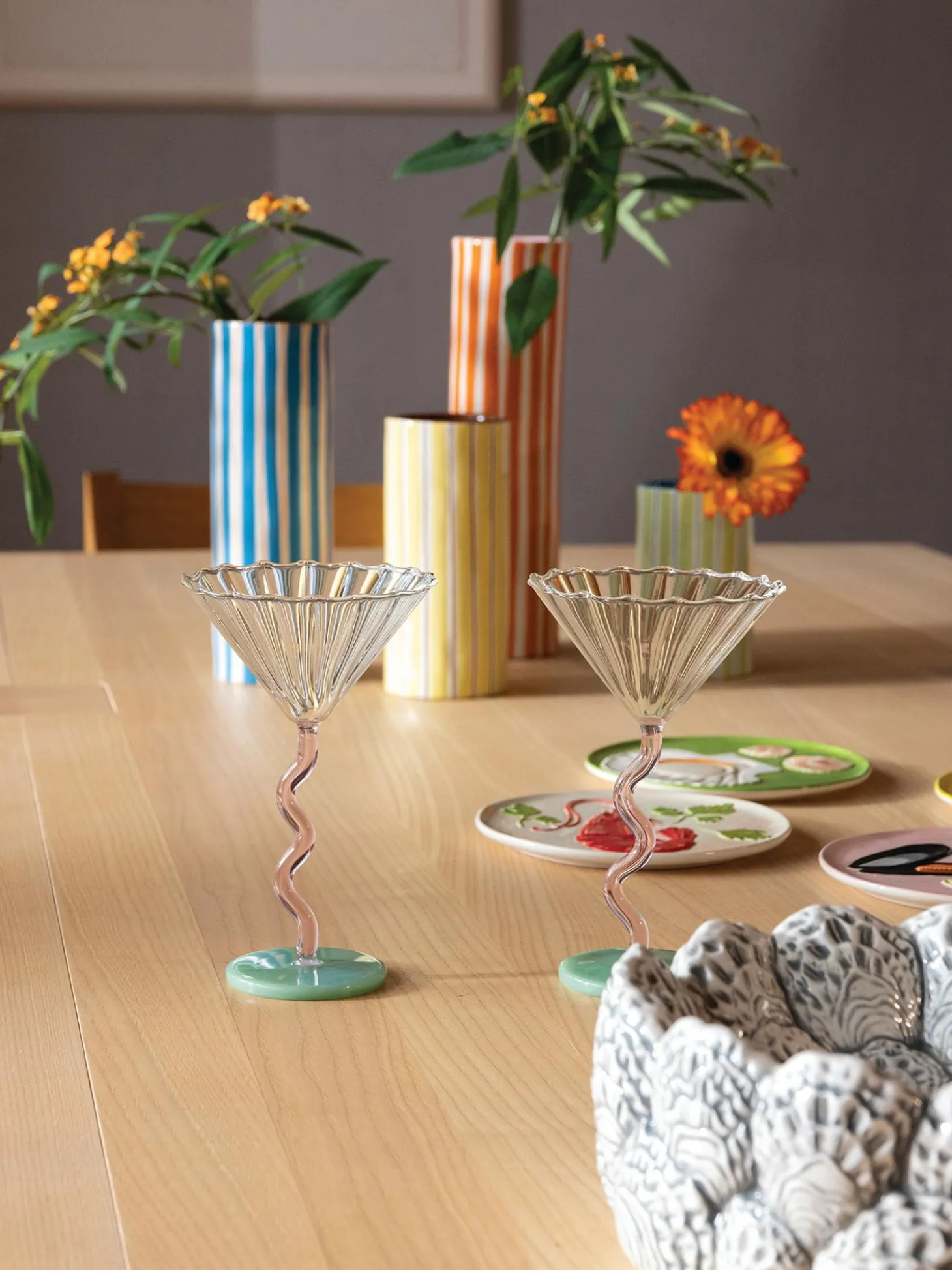 Vaso Dipinto A Mano In Porcellana Ray