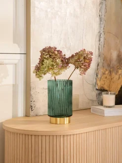 Vaso In Vetro Con Base In Metallo Lene