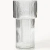 Vaso In Vetro Con Superficie Rigata Lija