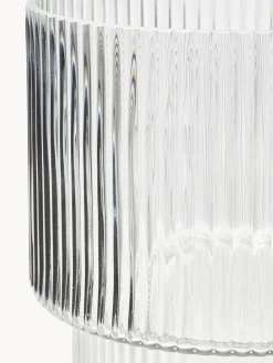 Vaso In Vetro Con Superficie Rigata Lija