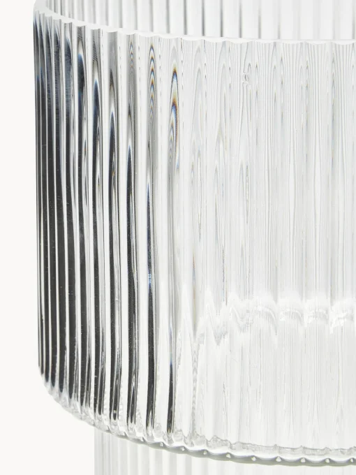 Vaso In Vetro Con Superficie Rigata Lija