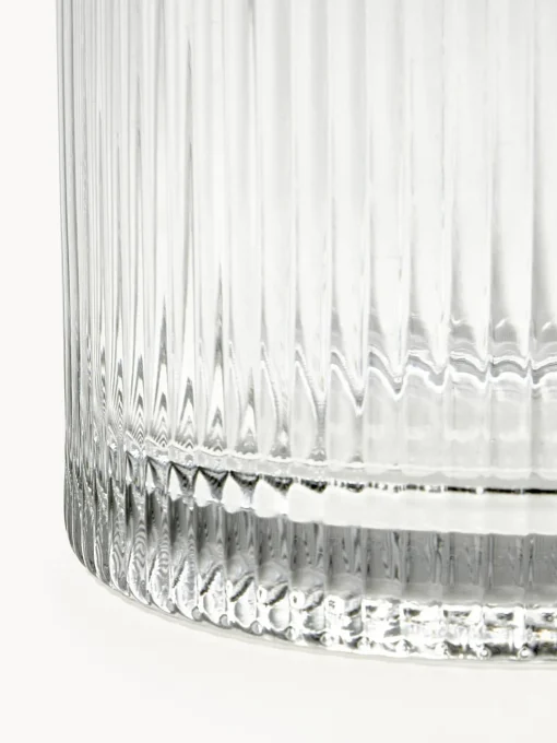 Vaso In Vetro Con Superficie Rigata Lija