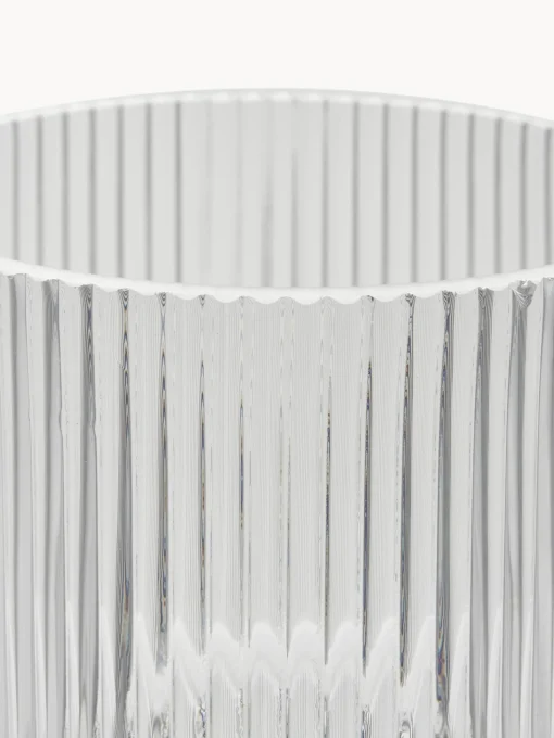 Vaso In Vetro Con Superficie Rigata Lija
