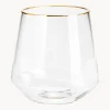Vaso In Vetro Soffiato Con Bordo Dorato Joyce