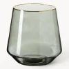 Vaso In Vetro Soffiato Con Bordo Dorato Joyce