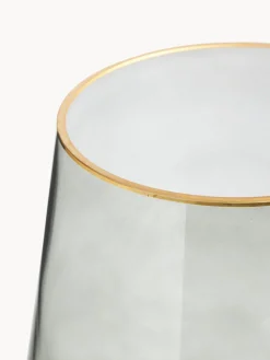 Vaso In Vetro Soffiato Con Bordo Dorato Joyce