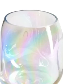 Vaso In Vetro Soffiato Iridescente Rainbow