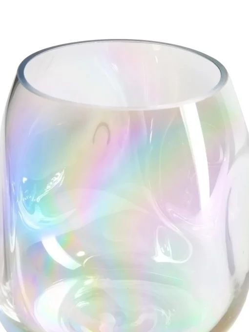 Vaso In Vetro Soffiato Iridescente Rainbow